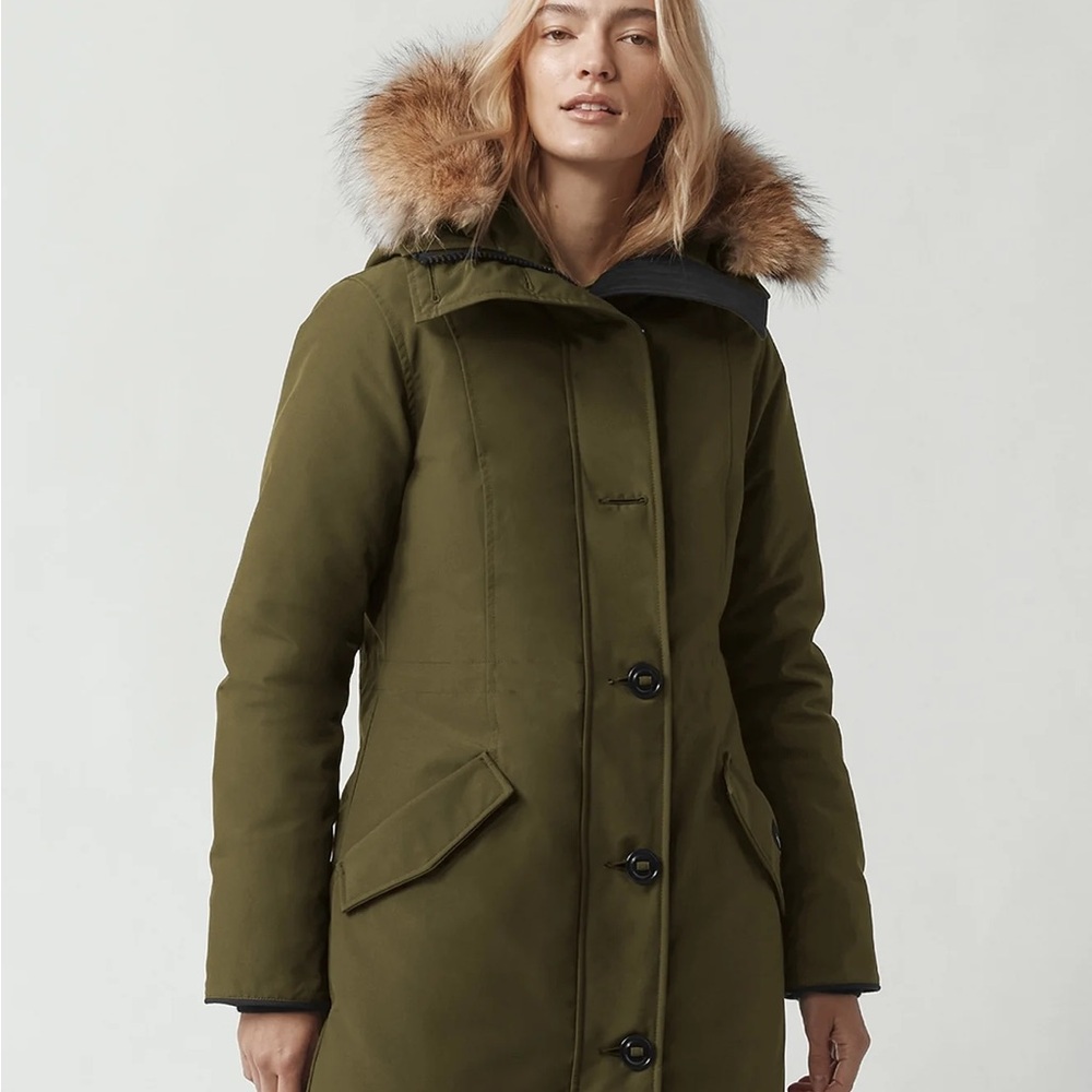 Canada Goose Olive Parka with Fur Trim